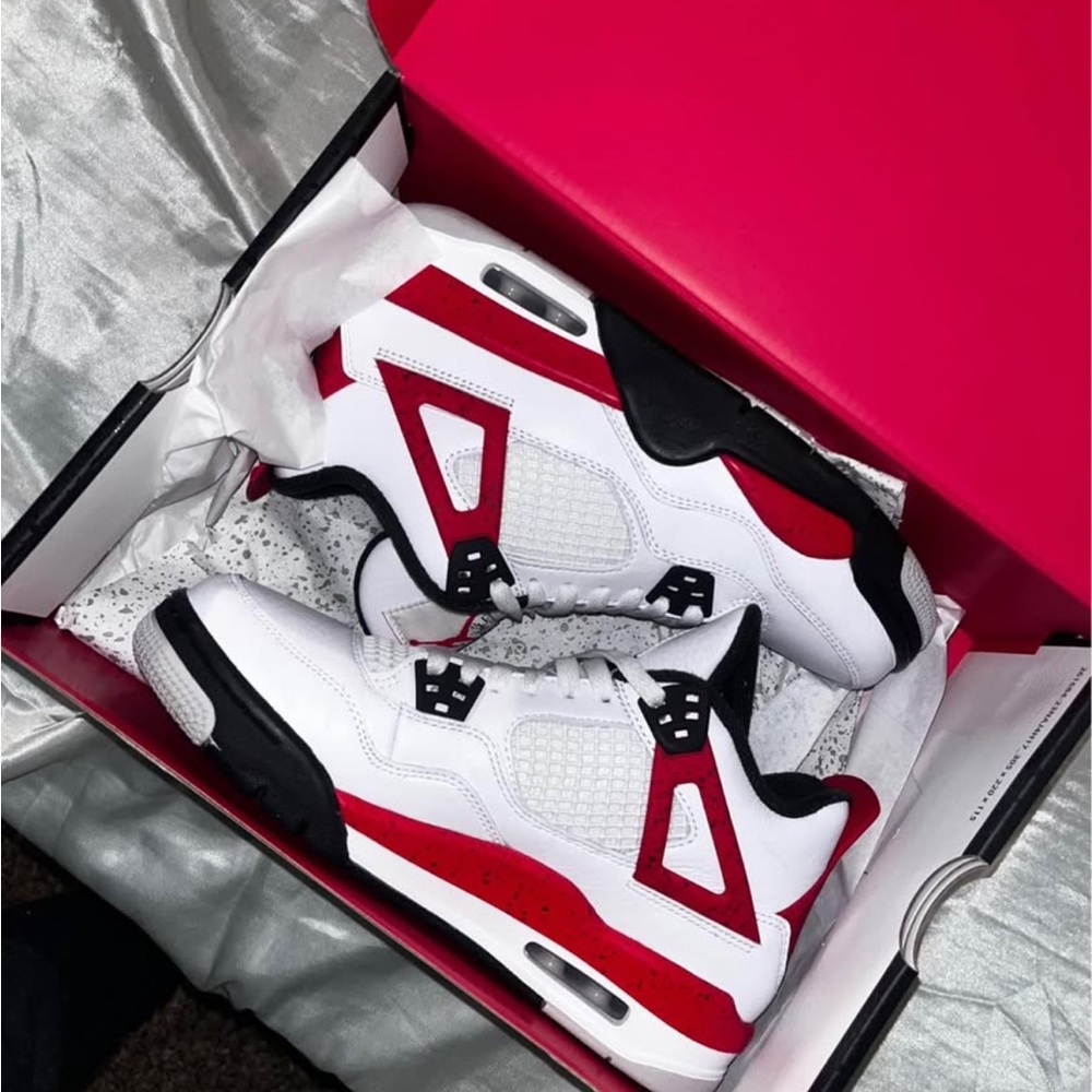 White and Red Sneakers